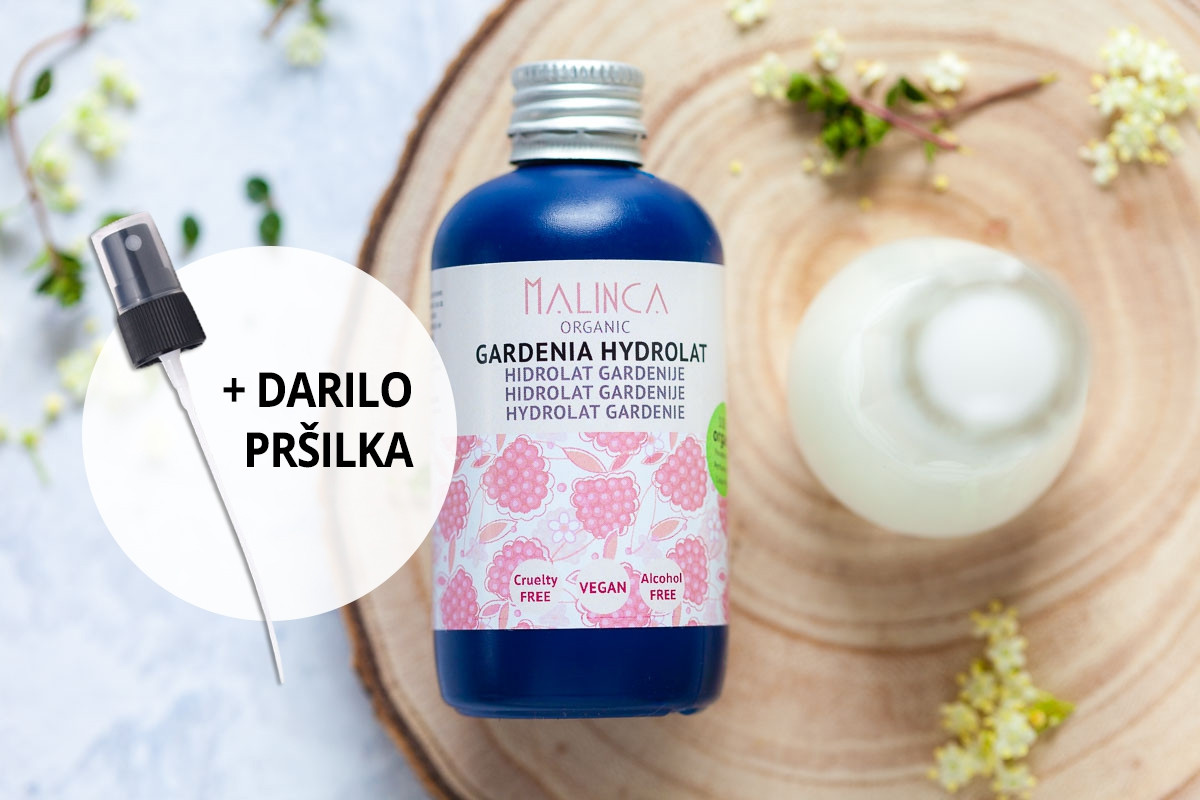 Hidrolat gardenije iz ekološke pridelave + pršilka