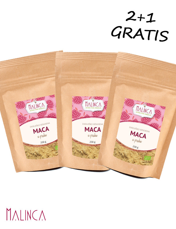 Maca v prahu iz ekološke pridelave 200g 2+1 gratis