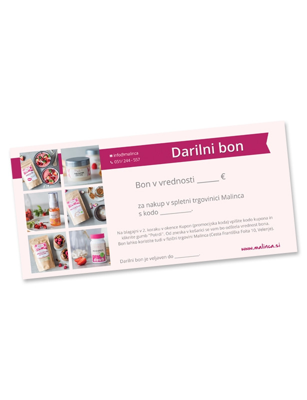 Vrednostni bon v poljubni vrednosti