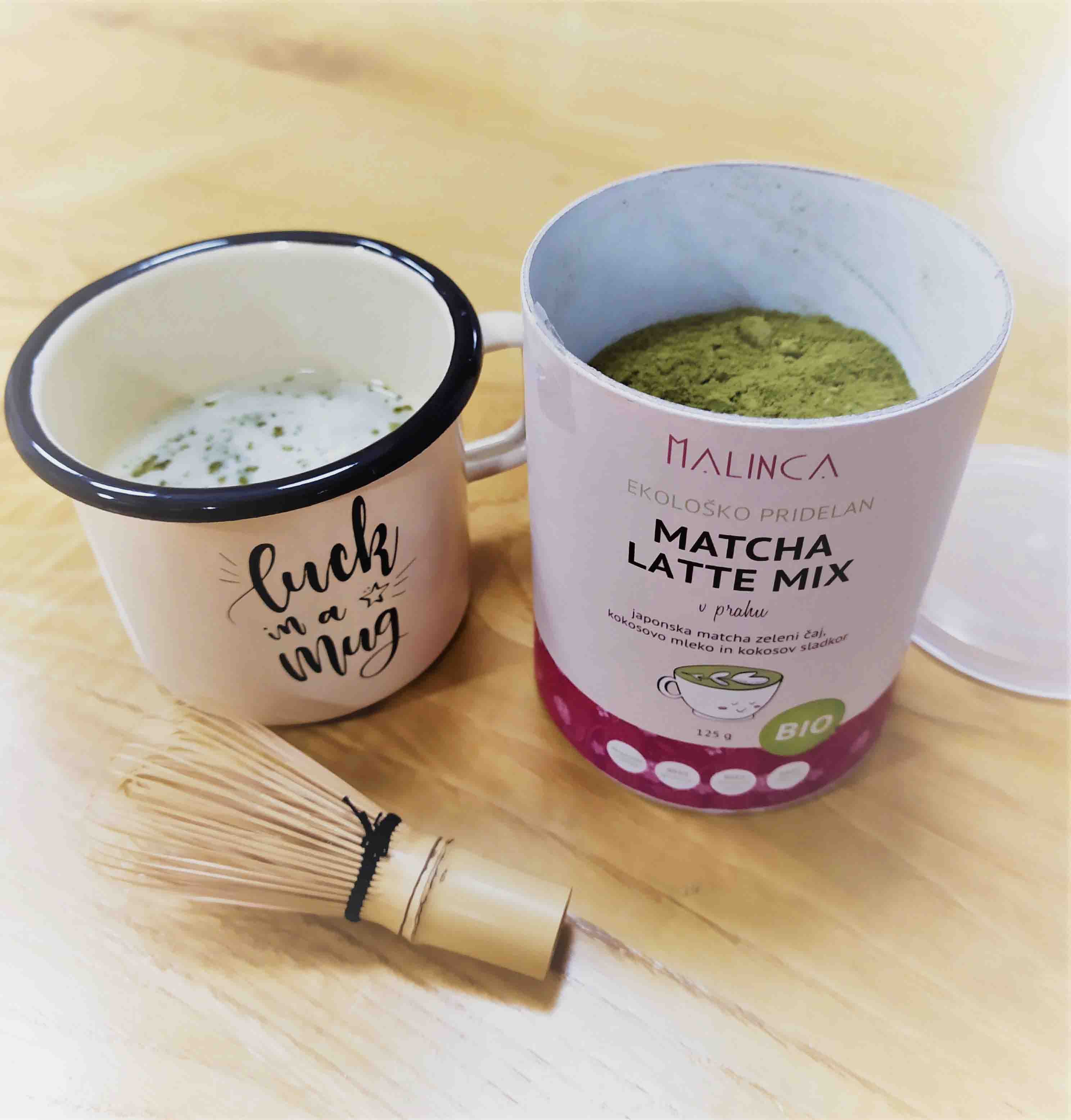 Paket lonček Malinca in Matcha latte mix