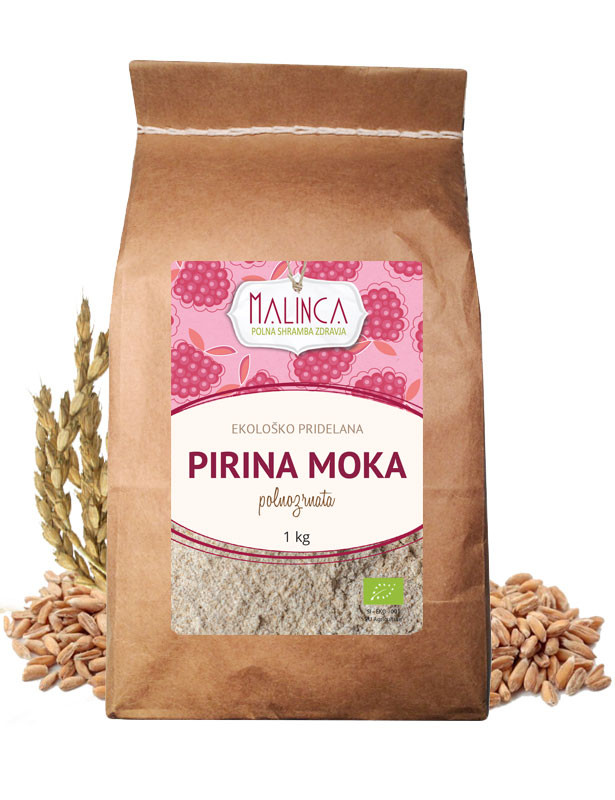 Pirina polnozrnata moka iz ekološke pridelave 1kg